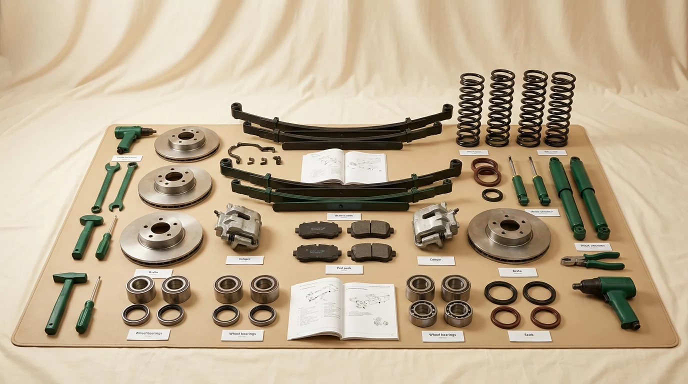 Pieces freinage et suspension camping-car